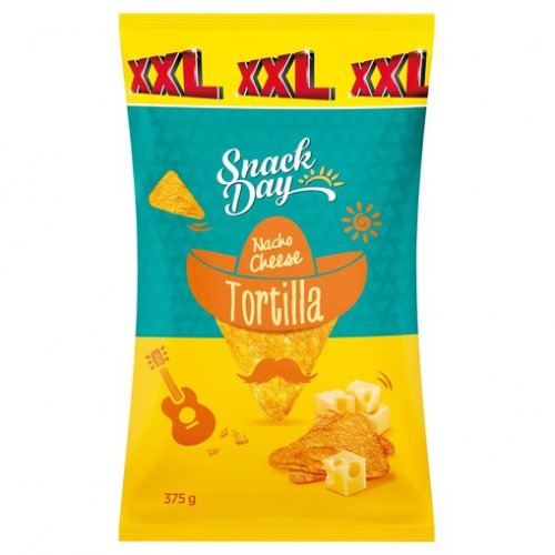 Snack day Tortilla chips XXL sajtos bevásárlólista 375 | árösszehasonlítás, 0.375 g Cashmap.hu: akciók, kilogramm