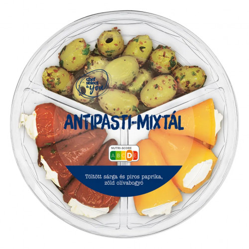 Chef select & you Antipasti mixtál: töltött sárga és piros paprika, zöld  olívabogyó 300 g 0.3 kilogramm | Cashmap.hu: akciók, árösszehasonlítás,  bevásárlólista