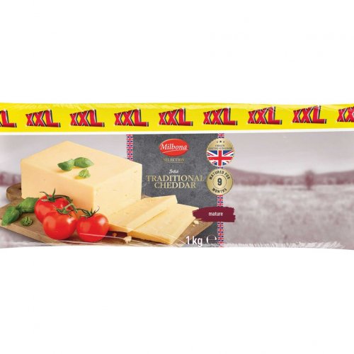 Milbona Cheddar sajt zsíros, extra kemény 1 kg 1 kilogramm | Cashmap.hu:  akciók, árösszehasonlítás, bevásárlólista